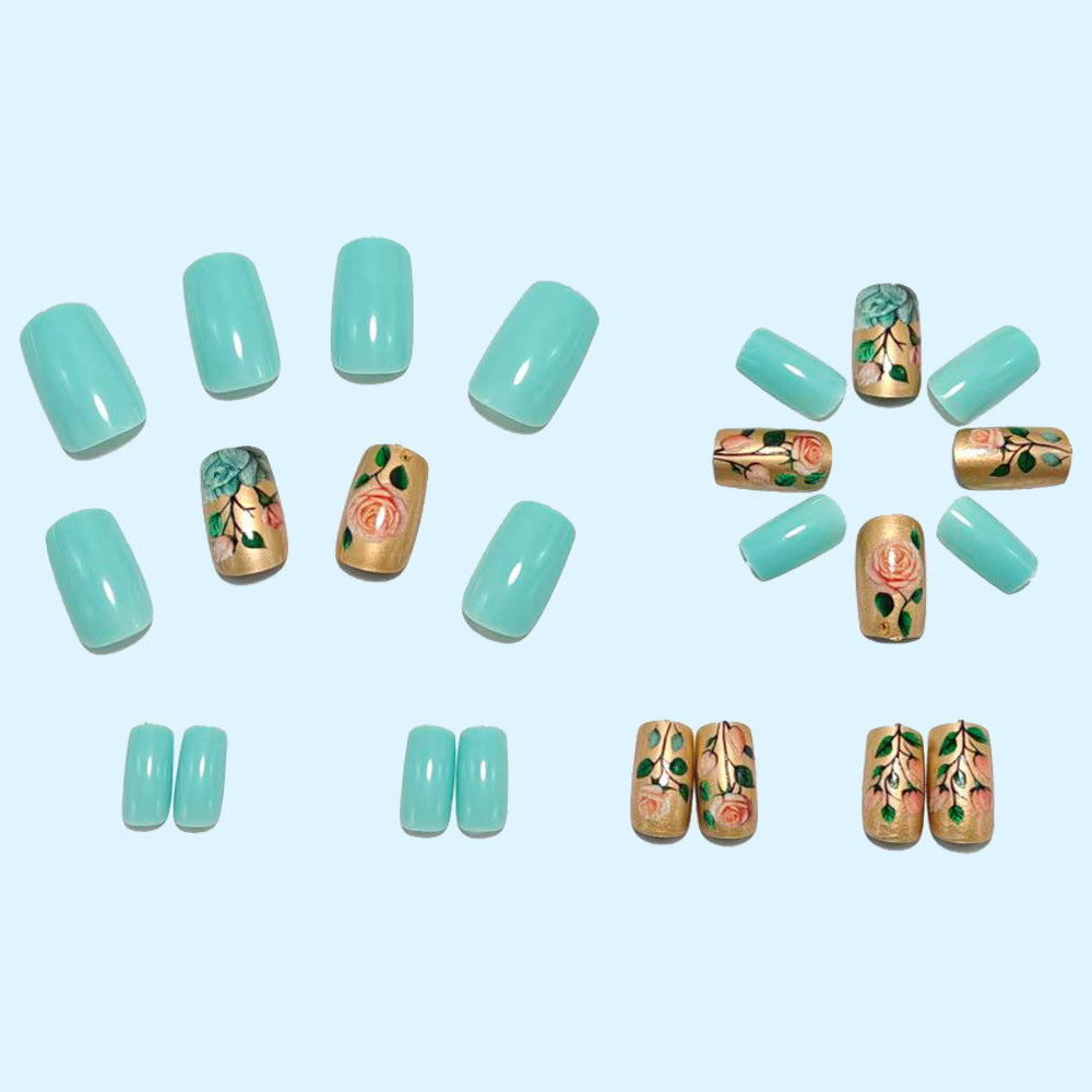 Artificial nails with floral 3D rose decor Kalsten