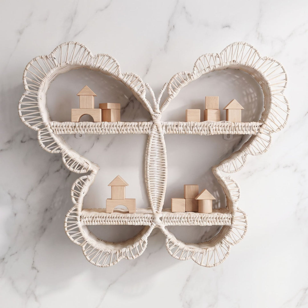Playful wall shelf in butterfly design Kalsten