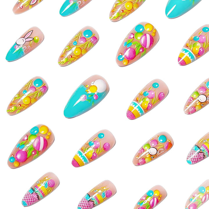 Artificial nails with cheerful Easter design Kalsten