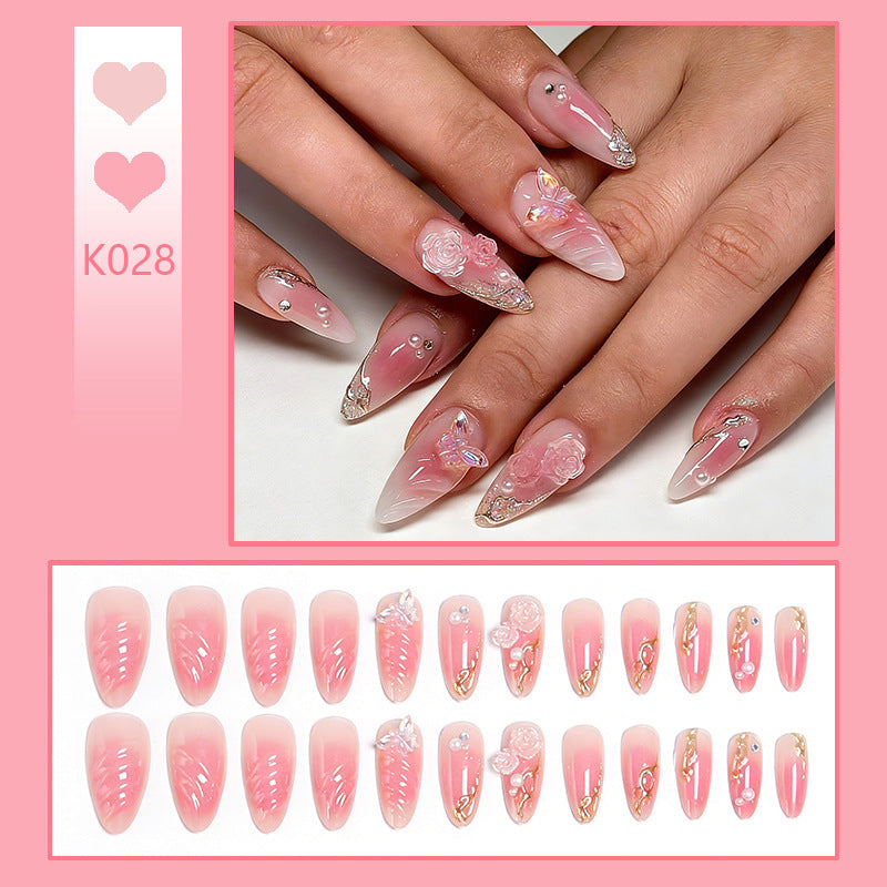 Artful Nail Tips with Romantic Floral Design Kalsten