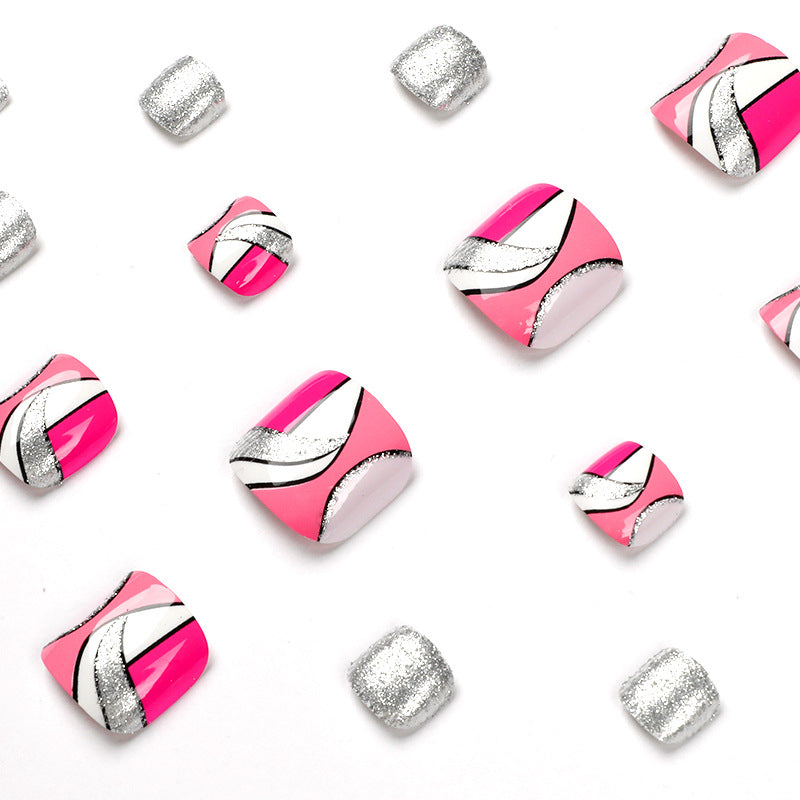 Artful toenail art with colorful geometric designs Kalsten