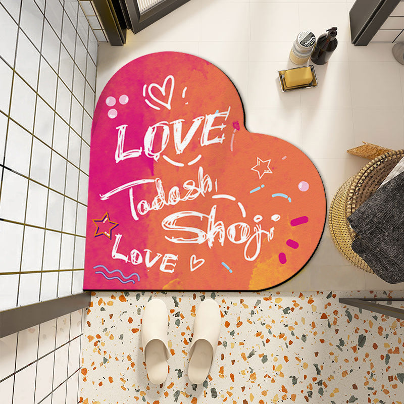 Heart-Shaped Inspirational Welcome Mat