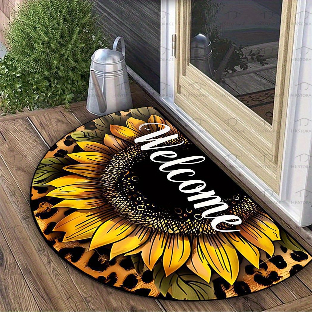 Stained Glass Sunflower Welcome Mat Kalsten