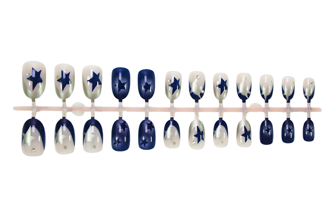 Artificial nails with elegant star pattern and smooth structure Kalsten