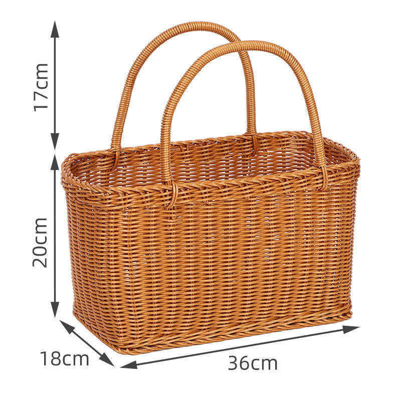 Handcrafted Rectangular Wicker Storage Basket Kalsten