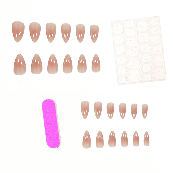 Elegant Glossy Almond-Shaped Nail Extensions Kalsten