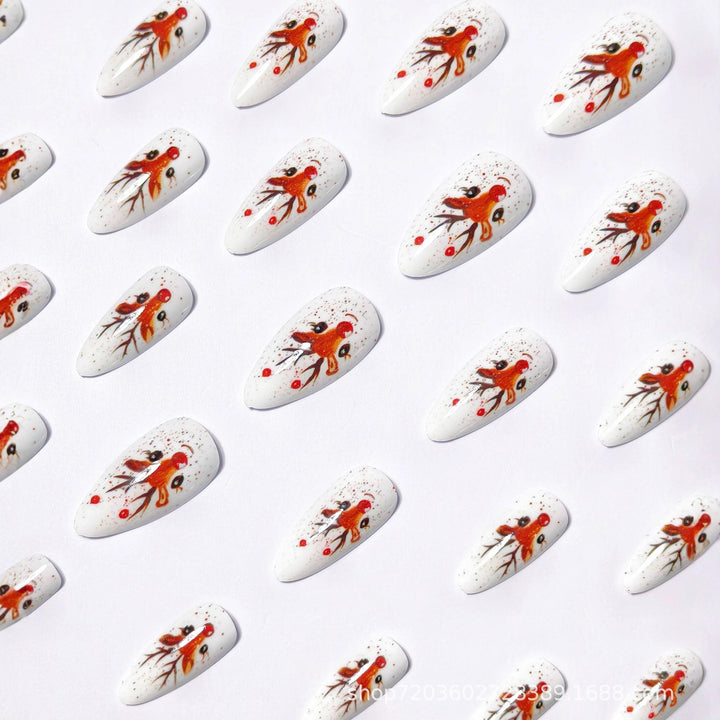 3D Reindeer-Themed Nail Art Kalsten