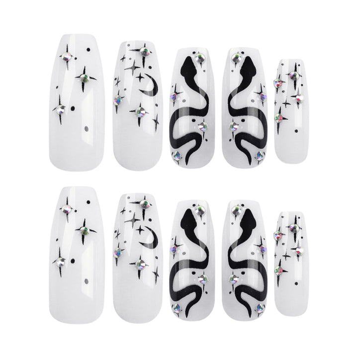 Artful gel nails with elegant 3D design and glitter accents Kalsten