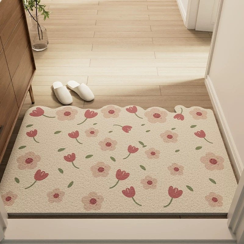 Floral Patterned Decorative Area Mat