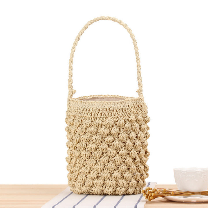 Hand-knotted bucket bag with textured surface Kalsten