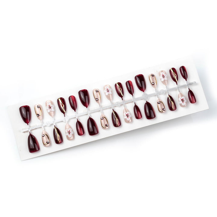 Artistic Floral-Inspired Press-On Nail Set