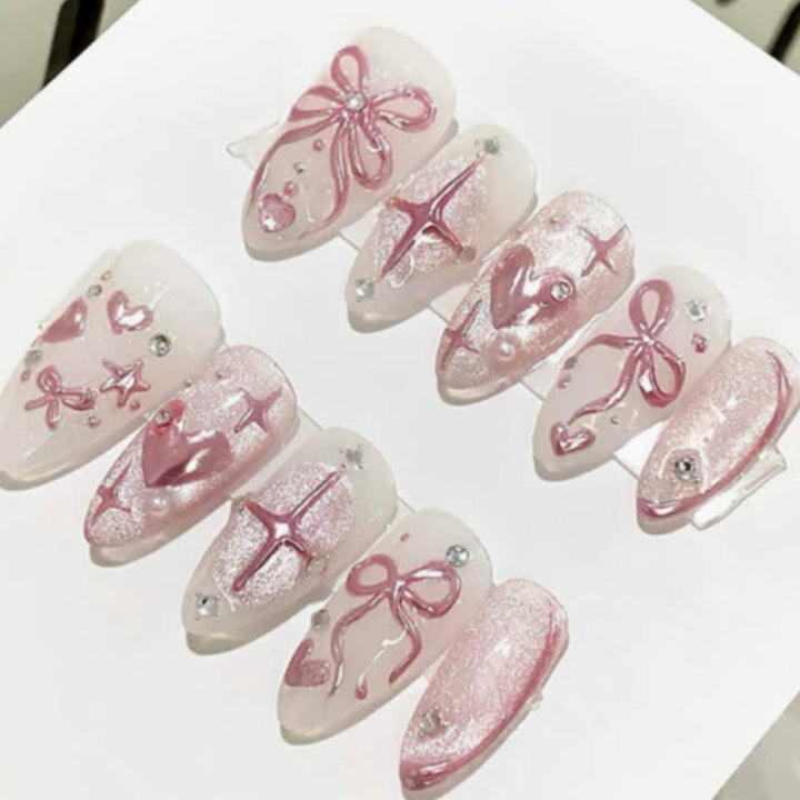 Acrylic nail set with elegant decorations Kalsten