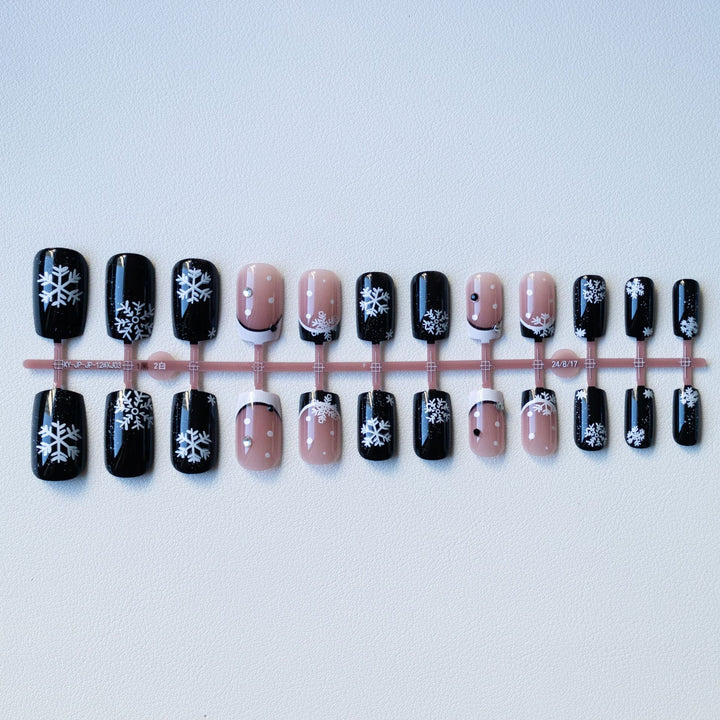 Snowflake-Inspired Acrylic Nail Art Set