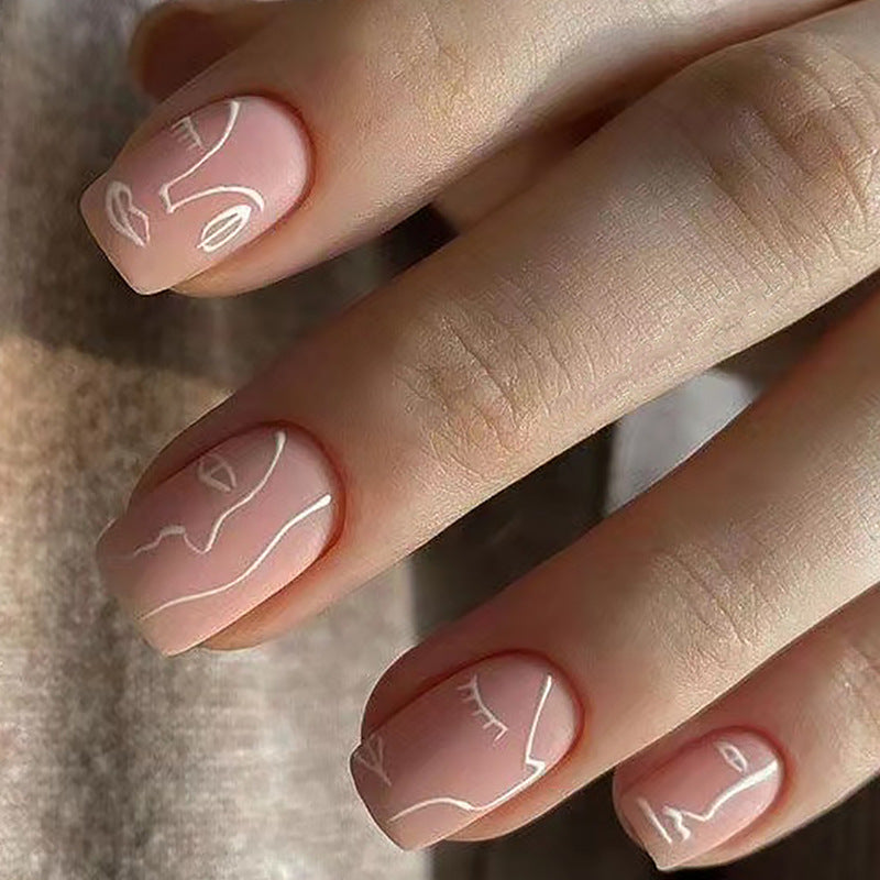 Artificial nails with abstract face design Kalsten