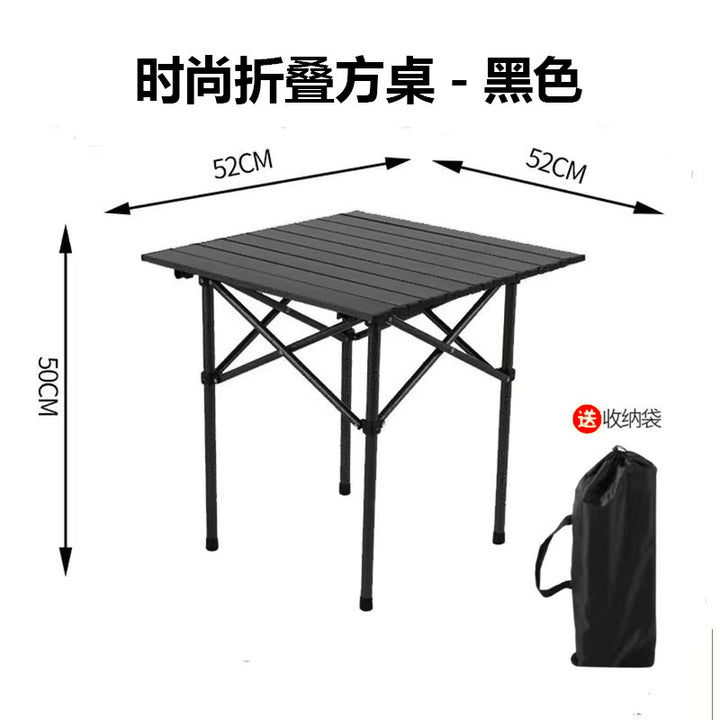 Foldable Camping Table With Lightweight Aluminum Frame And Carry Bag Kalsten