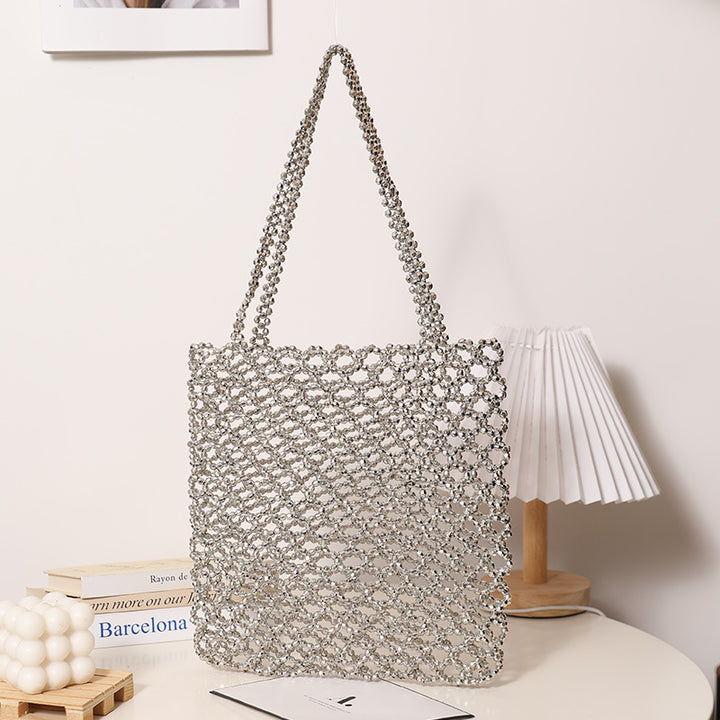 Sparkling Net Handbag Made of Braided Material Kalsten
