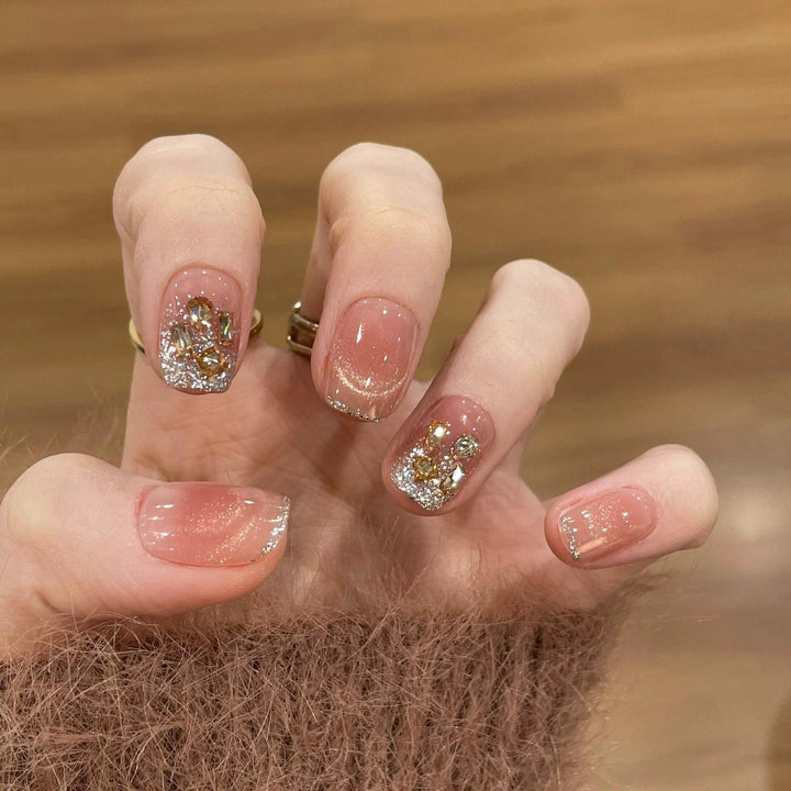Glamorous Rhinestone Press-On Nails Kalsten