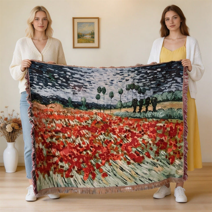 Artistic Vintage-Inspired Tapestry Blanket