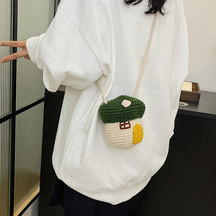 Crochet House-Themed Mini Backpack