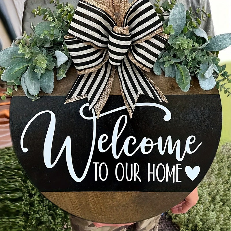Decorative Wooden Wall Sign with Floral Accent