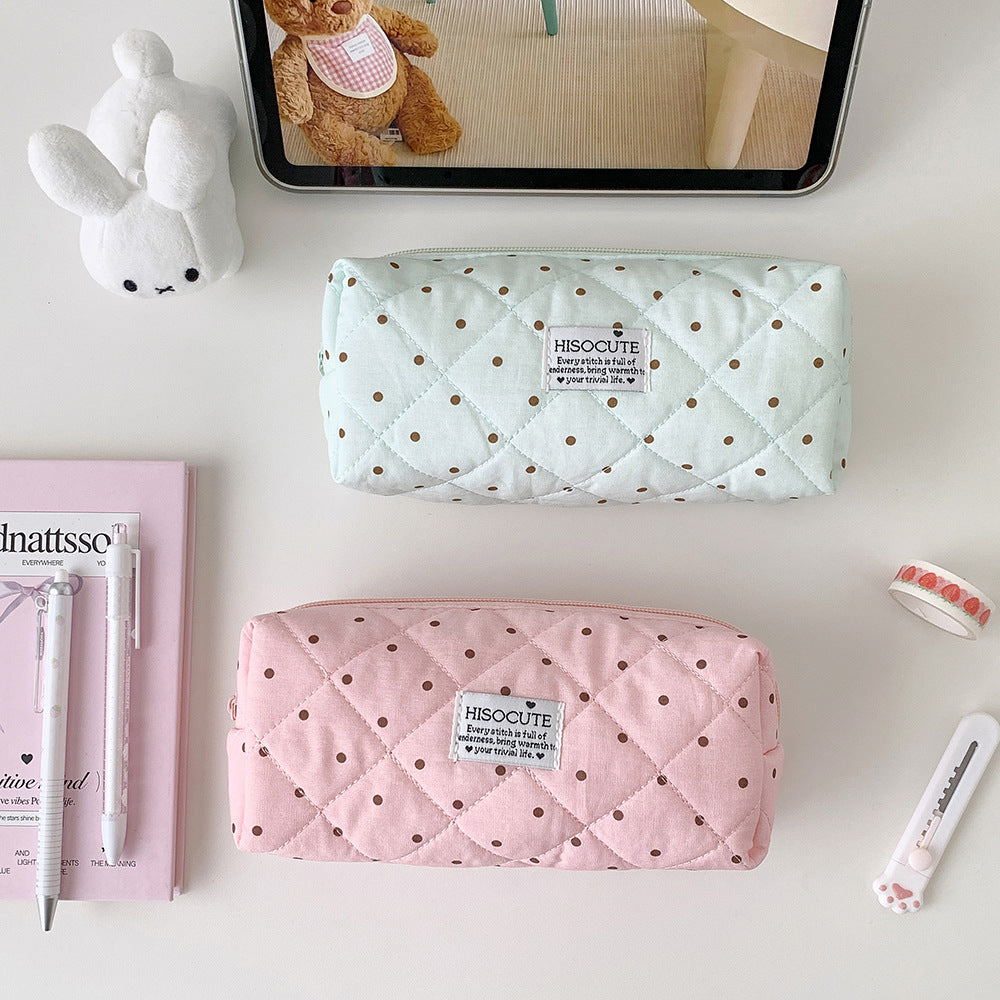Quilted Cosmetic Pencil Case