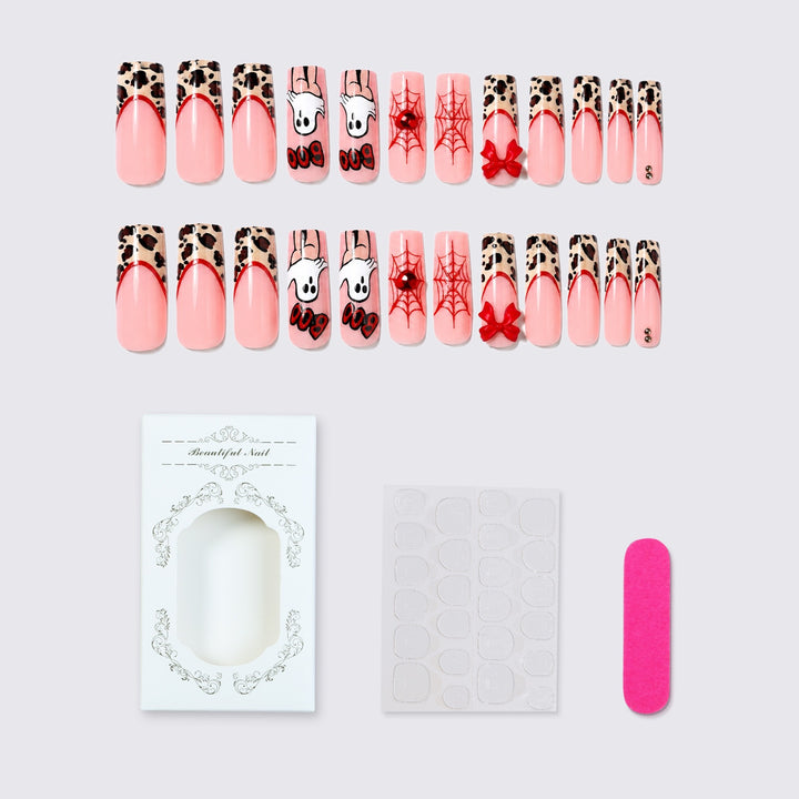 Creative artificial nail set with Halloween motif and playful designs Kalsten