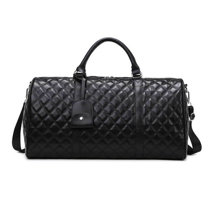 Quilted Leather Travel Duffle Bag