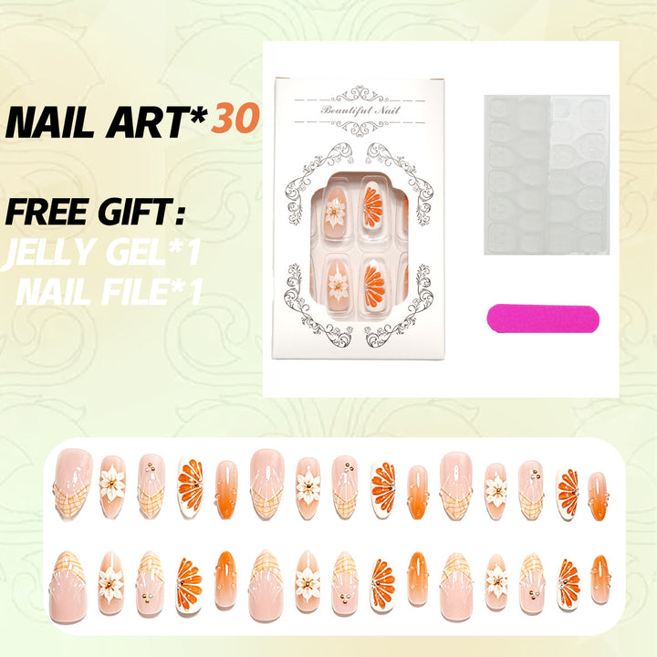 Elegant Decorative Press-On Nail Set