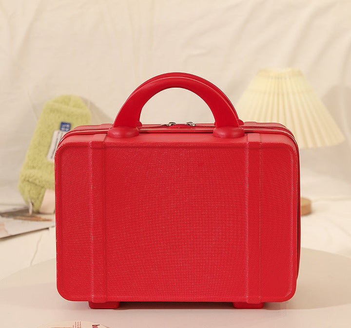 hard-shell travel cosmetic case with double-zip closure top handle and protective feet Kalsten