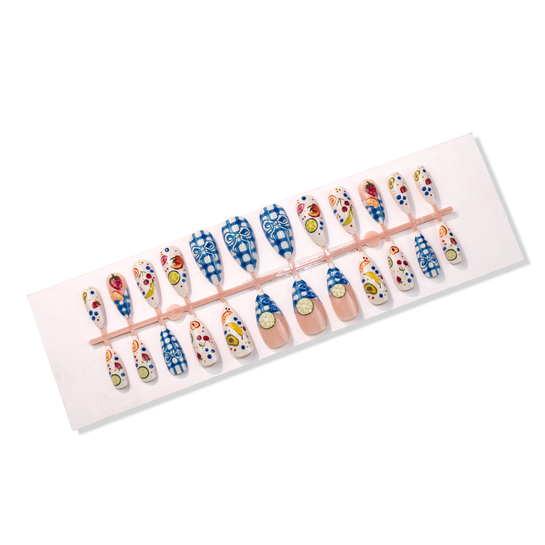Decorative Fruit-Themed Press-On Nail Set