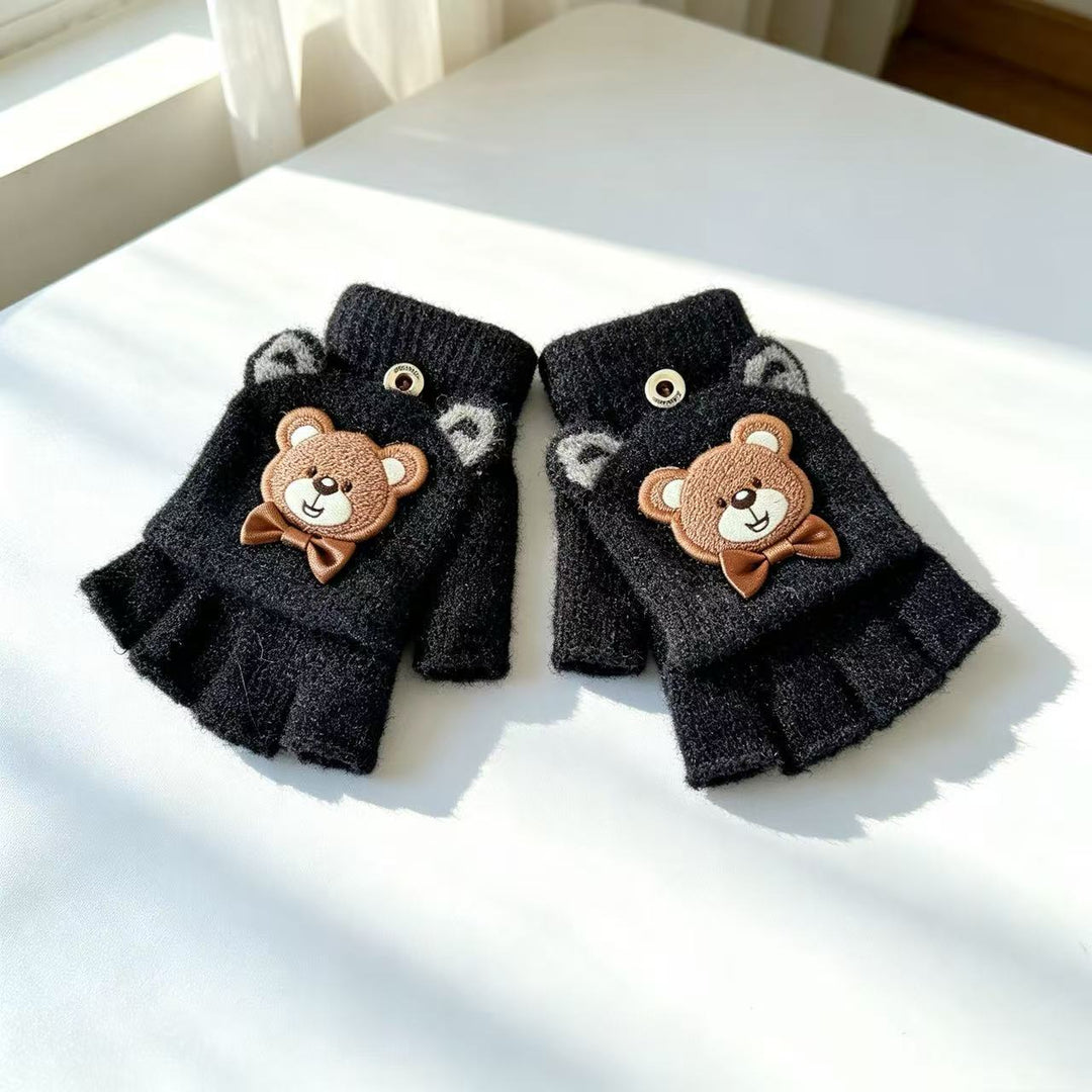 Cute Bear-Themed Fingerless Gloves Kalsten