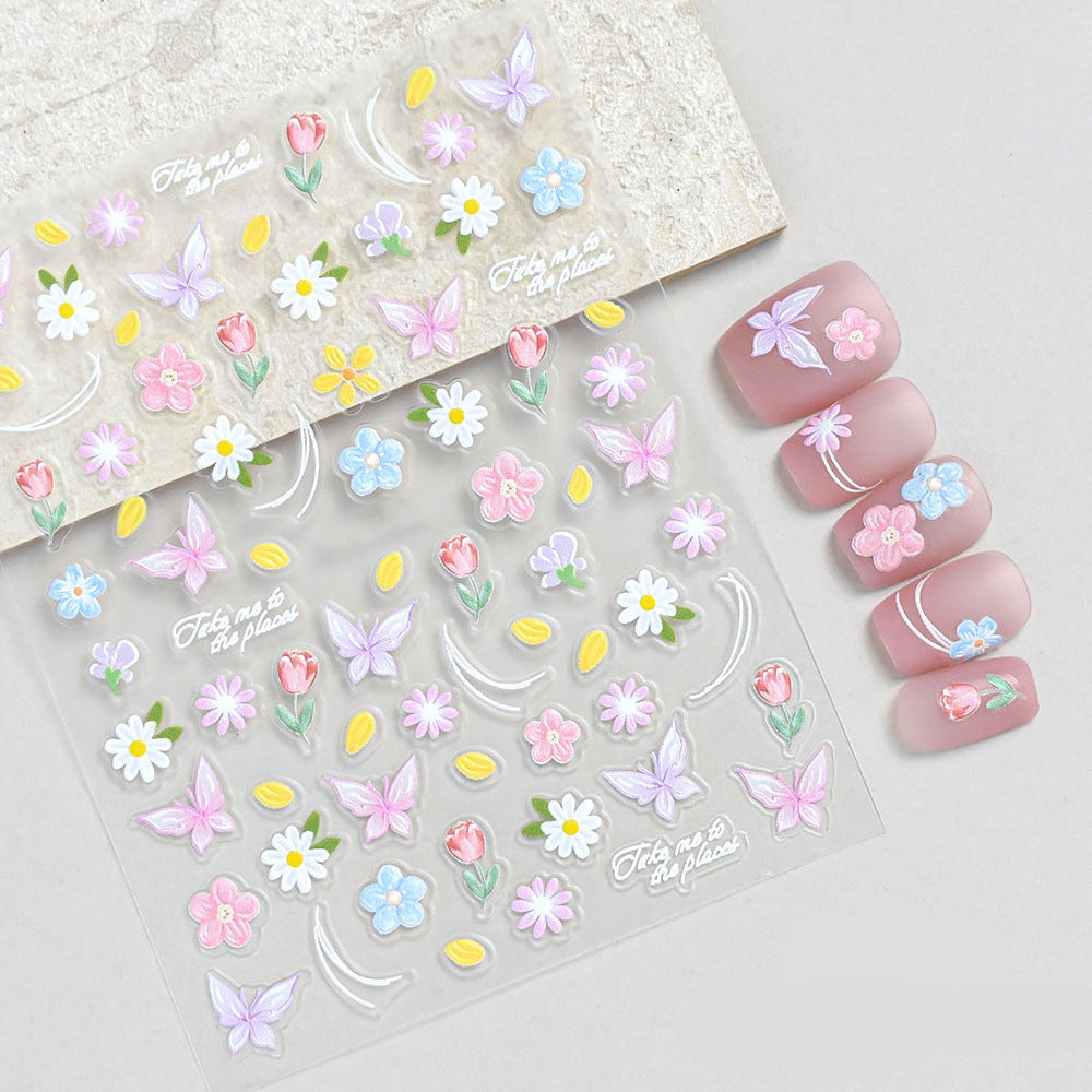 Floral and Butterfly Nail Art Sticker Set