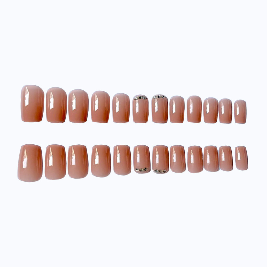 Elegant Acrylic Nail Art Kit with Rhinestone Accents