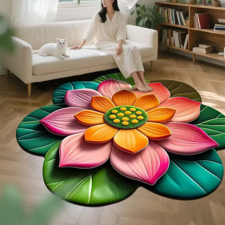 Floral-Themed Memory Foam Area Rug Kalsten