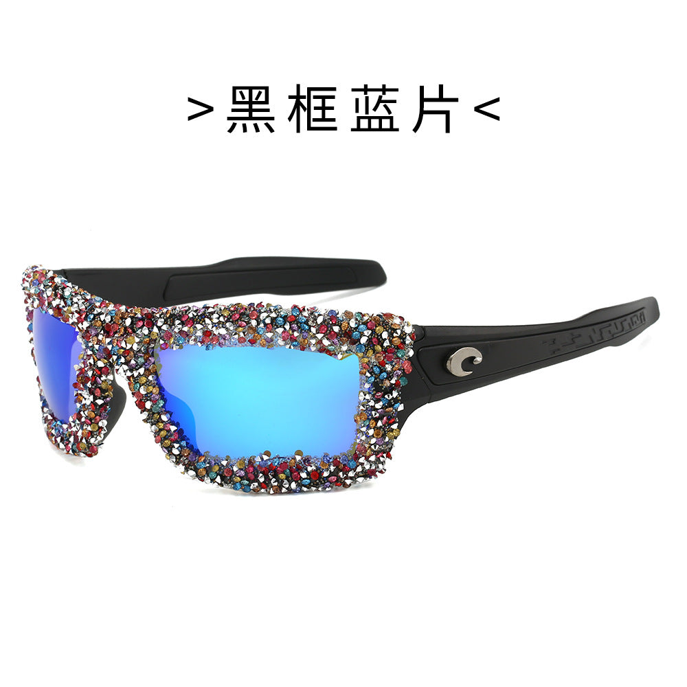 Women's sporty sunglasses with sparkling rhinestone frame Kalsten
