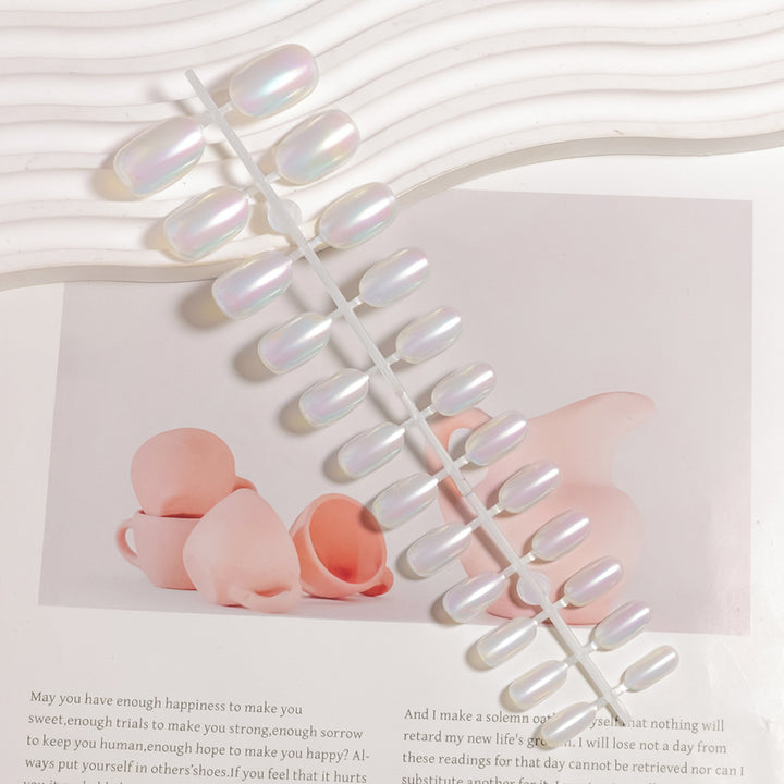 Iridescent Almond-Shaped Press-On Nails Kalsten
