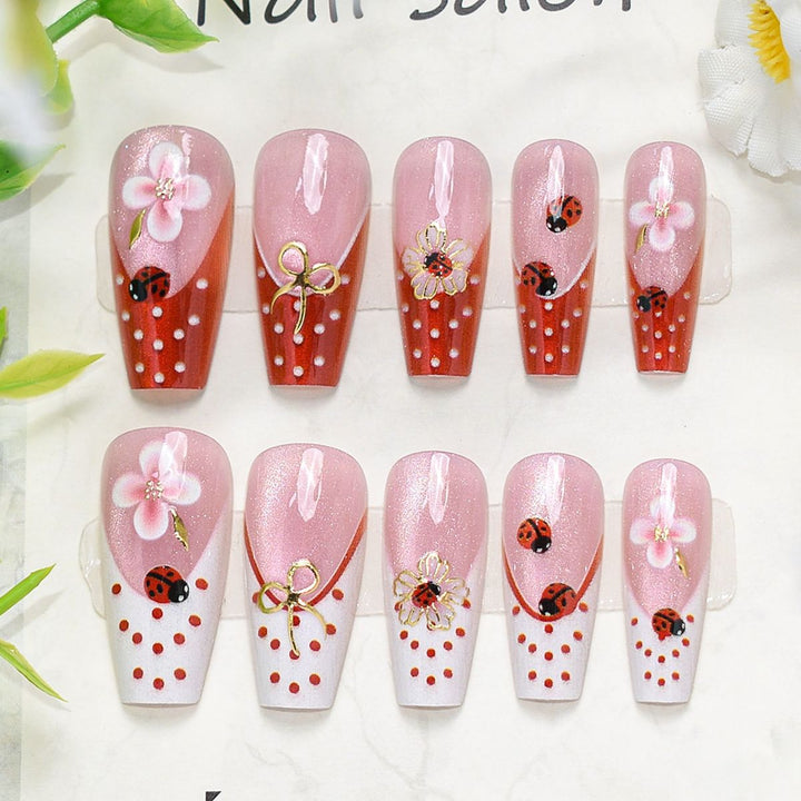 Artistic Floral Press-On Nail Tips Kalsten