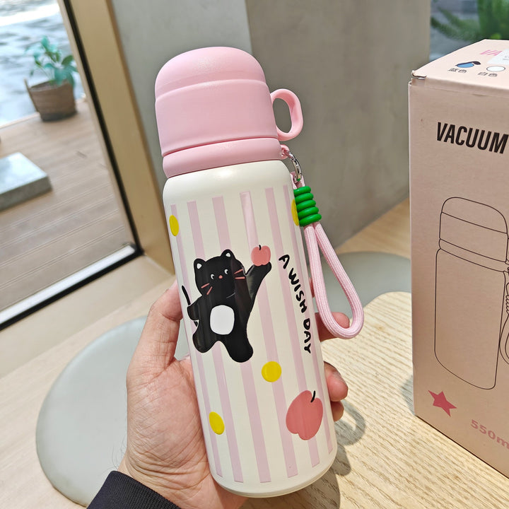 Women's Insulated Water Bottle with Secure Carry Handle and Creative Animal Design Kalsten