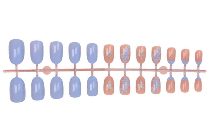 Artificial nail set with elegant patterns and glitter accents Kalsten