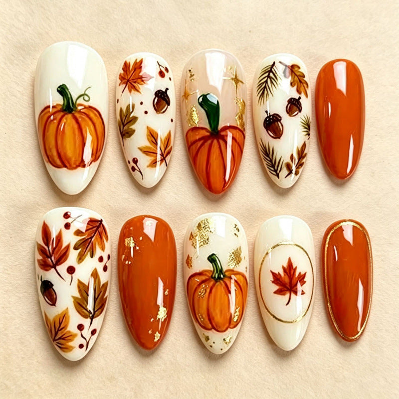 Autumn Themed Press-On Nail Art Set