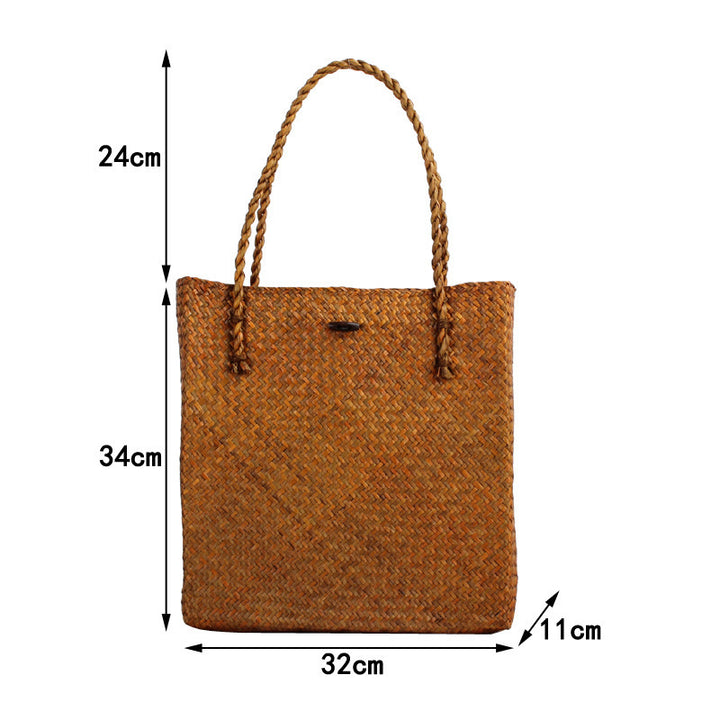 Hand-knotted tote bag made of natural wicker Kalsten