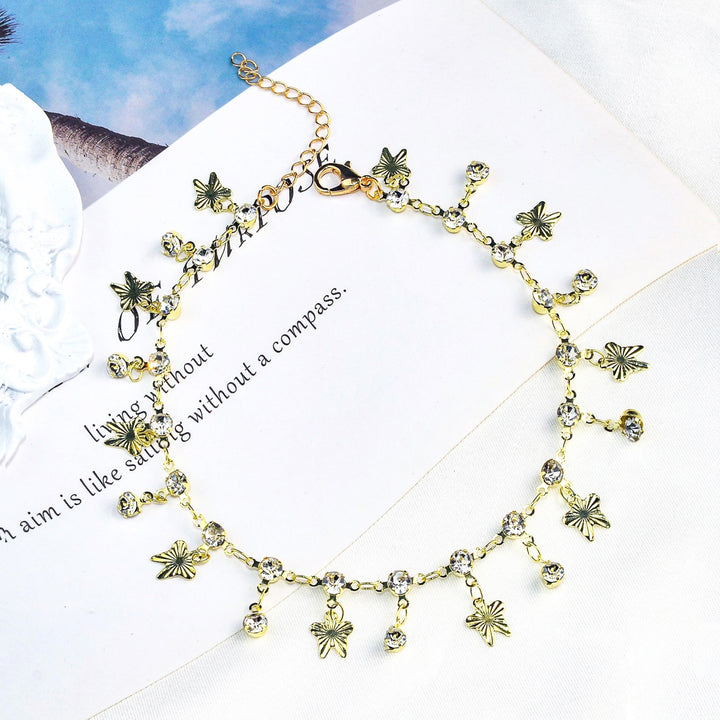 Elegant Crystal Chain Anklet Kalsten