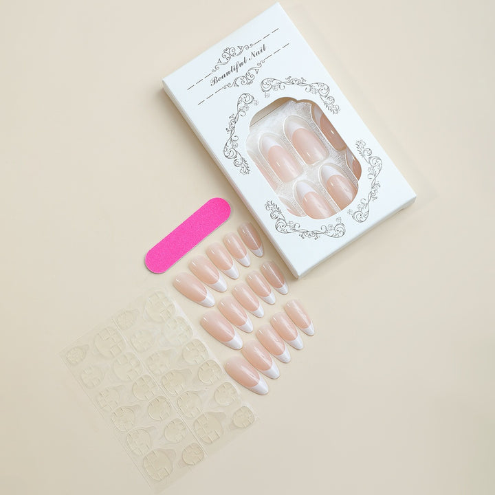 Elegant artificial nail set with classic French tips Kalsten
