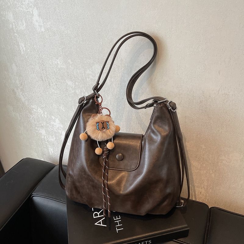 Chic Textured Leather Hobo Bag Kalsten