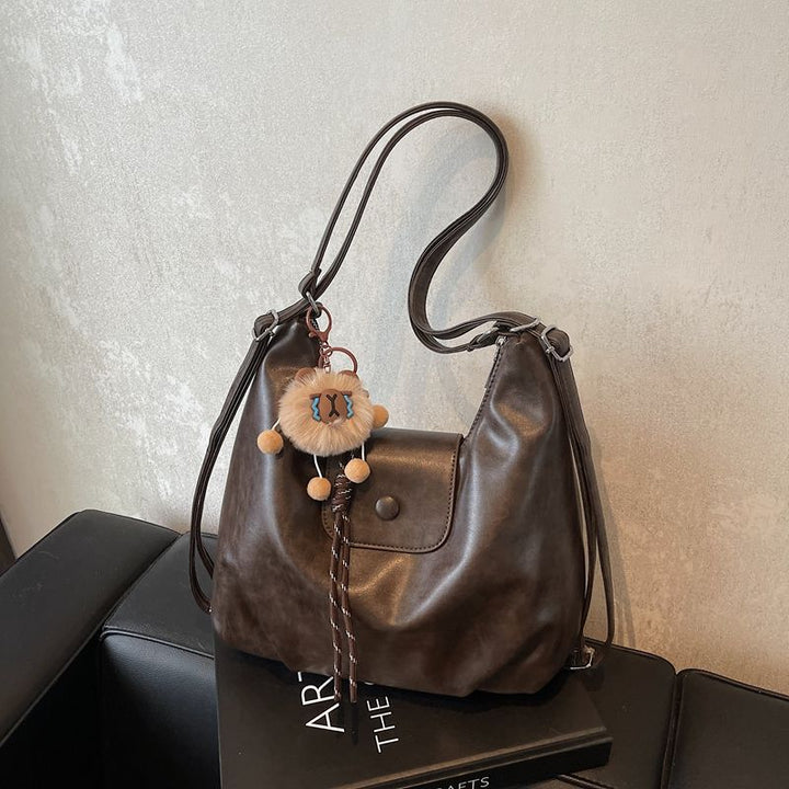 Chic Textured Leather Hobo Bag Kalsten