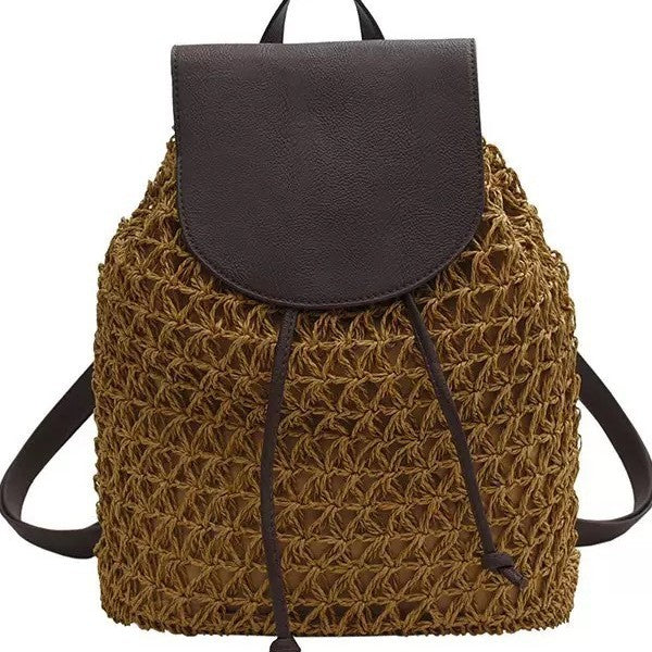 Handcrafted backpack bag with leather embellishments Kalsten
