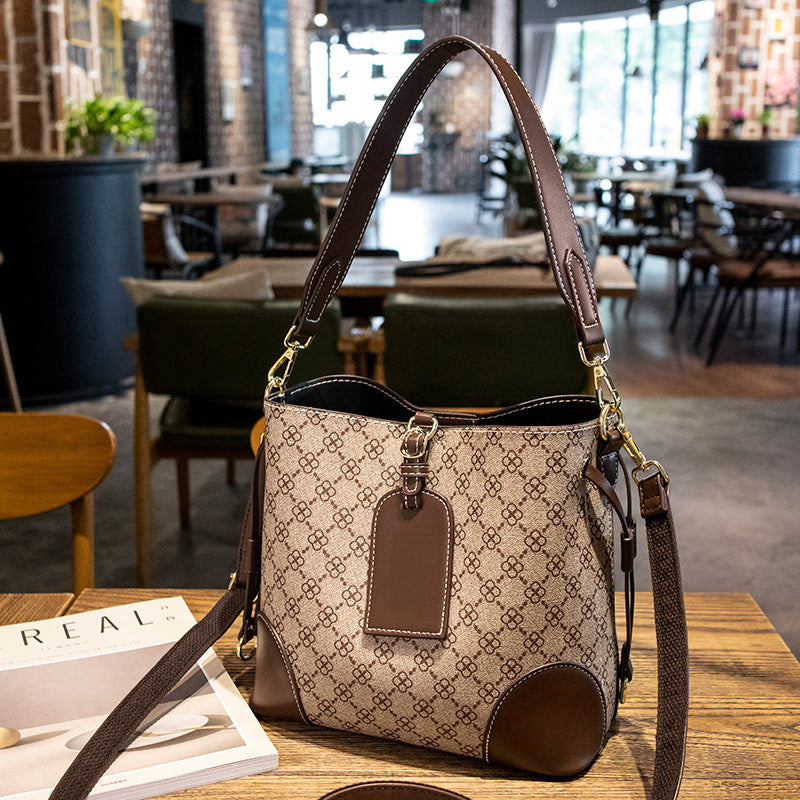 Elegant Monogrammed Bucket Handbag