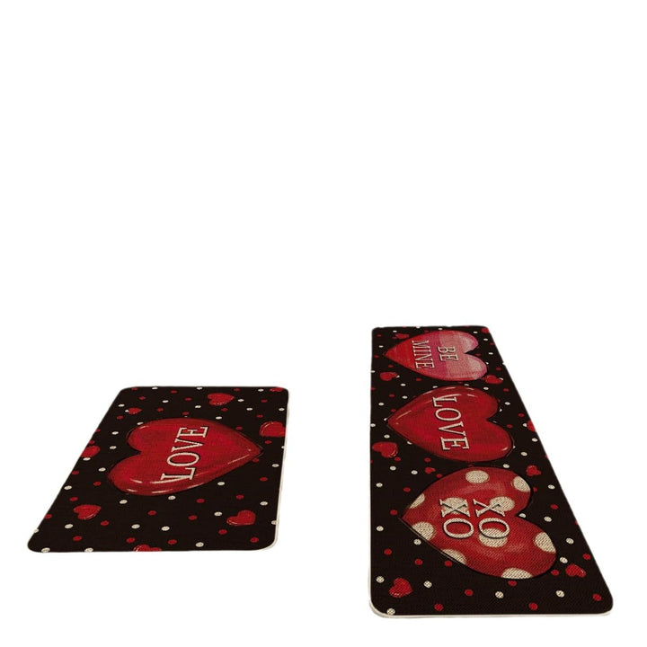 Heart-Themed Kitchen Runner Mat Kalsten