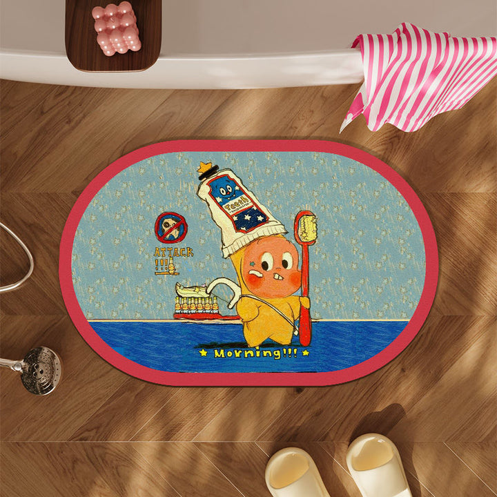 Cartoon-Themed Bath Mat for Bathroom
