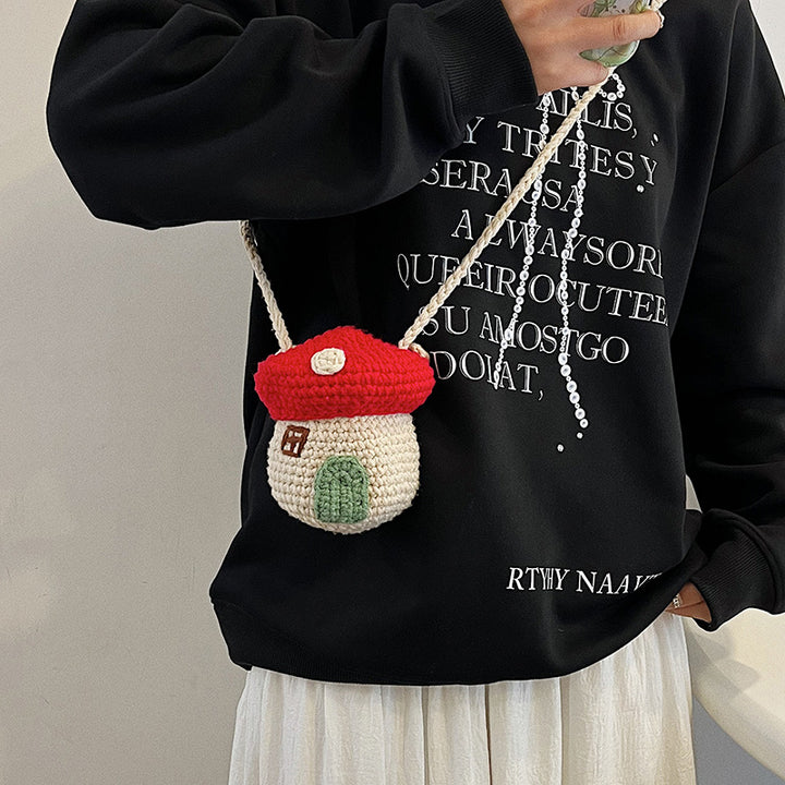 Crochet House-Themed Mini Backpack